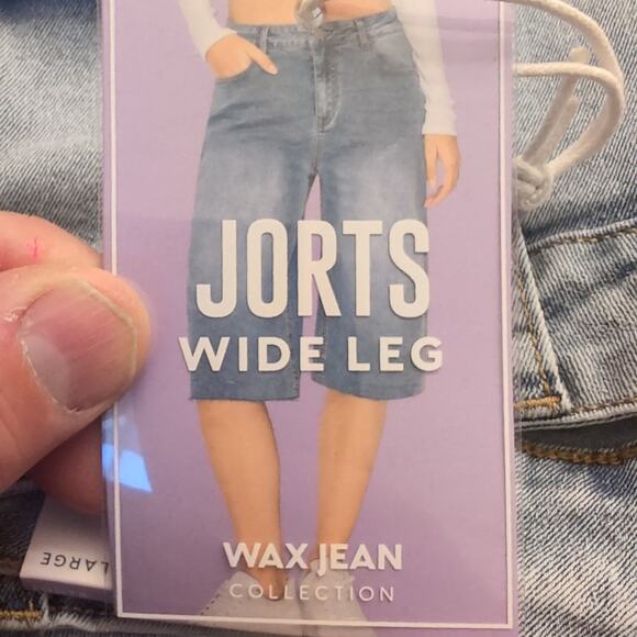 Women's WAX Jean Wide Leg Jorts Light blue Size Multipule - Picture 6 of 8